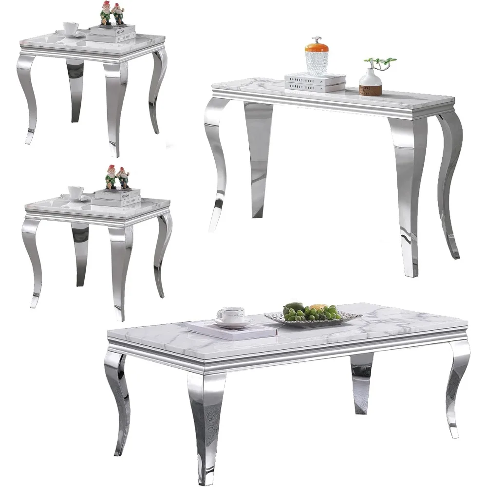 White Living Room Table,Faux Marble Coffee Table for Living Room,1 Coffee Table & 1 Sofa Table & 2 End Tables
White Living Room Table,Faux Marble Coffee Table for Living Room,1 Coffee Table & 1 Sofa Table & 2 End Tables