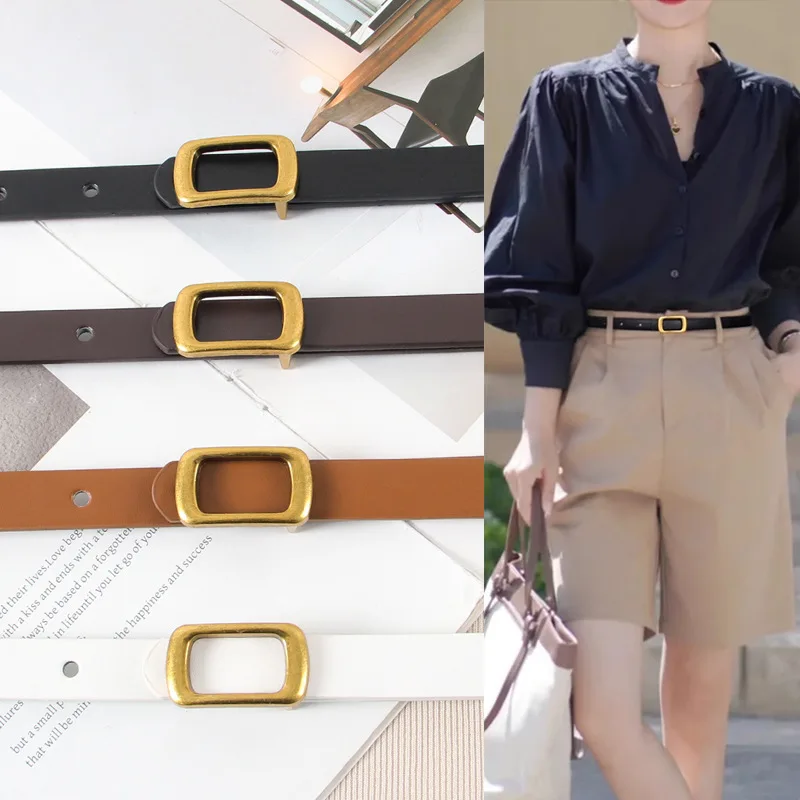 Korean-Style Minimalist Everyday Belt Decorative Retro Slim Belt for Women with Smooth Buckle Versatile for Jeans and Dresses
Korean-Style Minimalist Everyday Belt Decorative Retro Slim Belt for Women with Smooth Buckle Versatile for Jeans and Dresses