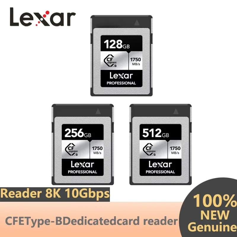 Lexar High Speed CFexpress Type B Card, 128GB-512GB, 1750MB/s Read Speed, Professional Memory Card for 8K Camera Recording
Lexar High Speed CFexpress Type B Card, 128GB-512GB, 1750MB/s Read Speed, Professional Memory Card for 8K Camera Recording