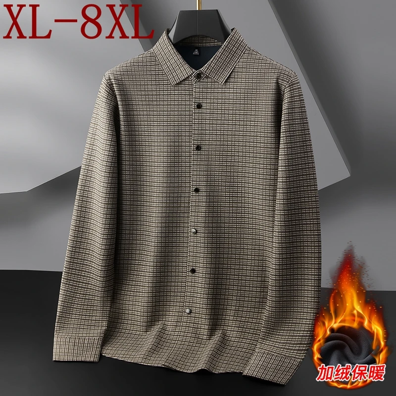 8XL 7XL 6XL 2025 New Fall Winter High End Luxury Plus Velvet Shirt Man Thick Fleece Mens Shirts Casual Plaid chemise homme
8XL 7XL 6XL 2025 New Fall Winter High End Luxury Plus Velvet Shirt Man Thick Fleece Mens Shirts Casual Plaid chemise homme