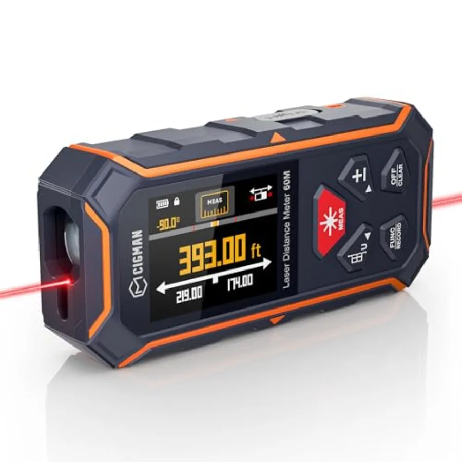 Dual Laser Measuring Tool 393Ft Bilateral Laser Measurement with Color Backlit LCD Display Rechargeable Laser Measure Featuring
Dual Laser Measuring Tool 393Ft Bilateral Laser Measurement with Color Backlit LCD Display Rechargeable Laser Measure Featuring