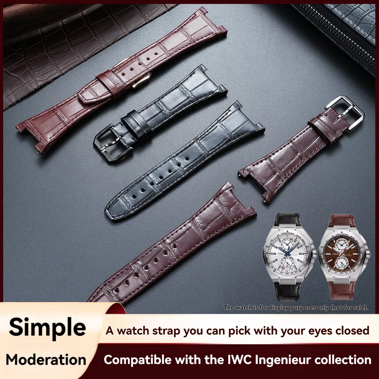 Cowhide watchband suitable for IWC Wanguo Engineer AMG series IW500501 IW322503/504 crocodile leather leather strap accessories
Cowhide watchband suitable for IWC Wanguo Engineer AMG series IW500501 IW322503/504 crocodile leather leather strap accessories
