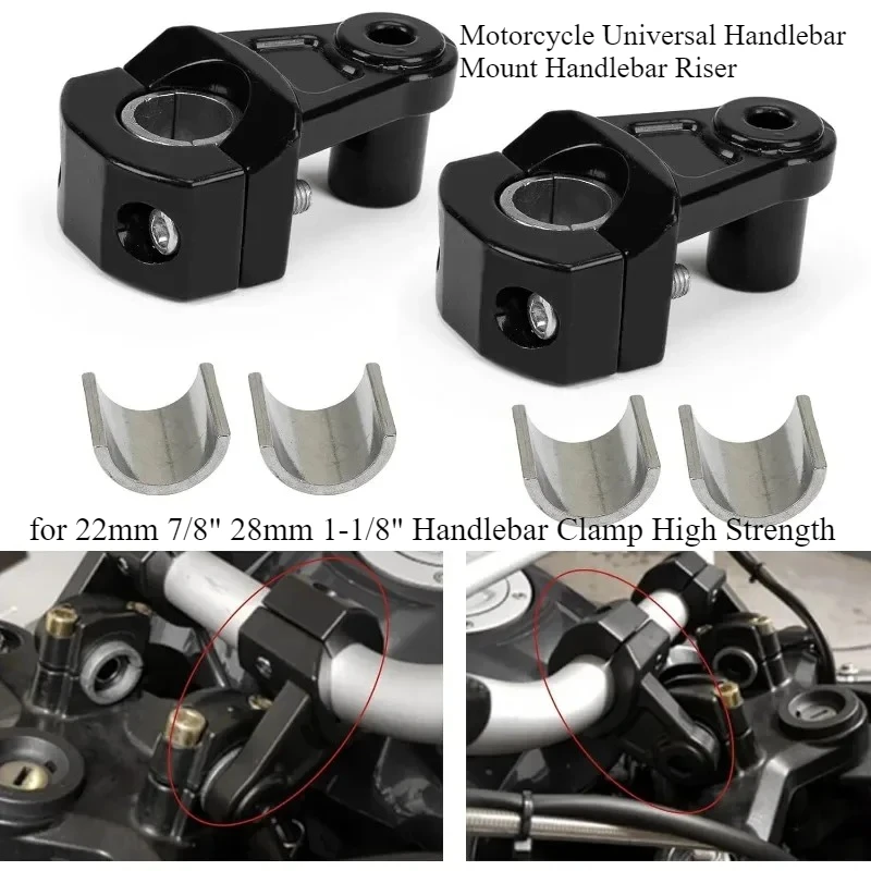 Motorcycle Universal Handlebar Mount Handlebar Riser for 22mm 7/8" 28mm 1-1/8" Handlebar Clamp High Strength
Motorcycle Universal Handlebar Mount Handlebar Riser for 22mm 7/8" 28mm 1-1/8" Handlebar Clamp High Strength