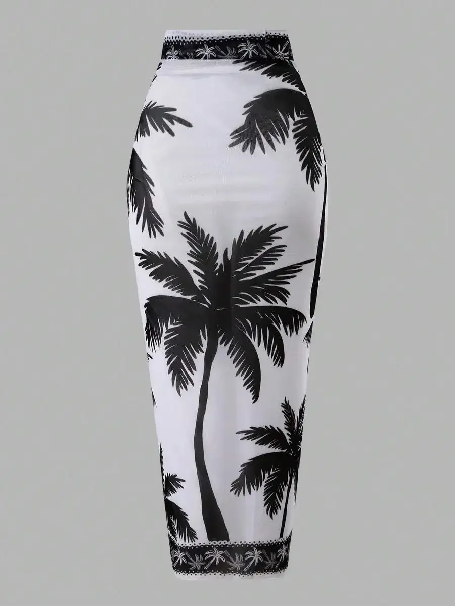 Women Palm Tree Print Mesh Maxi Skirt Cover Up Beach Resort Sarong Wrap Skirt
Women Palm Tree Print Mesh Maxi Skirt Cover Up Beach Resort Sarong Wrap Skirt
