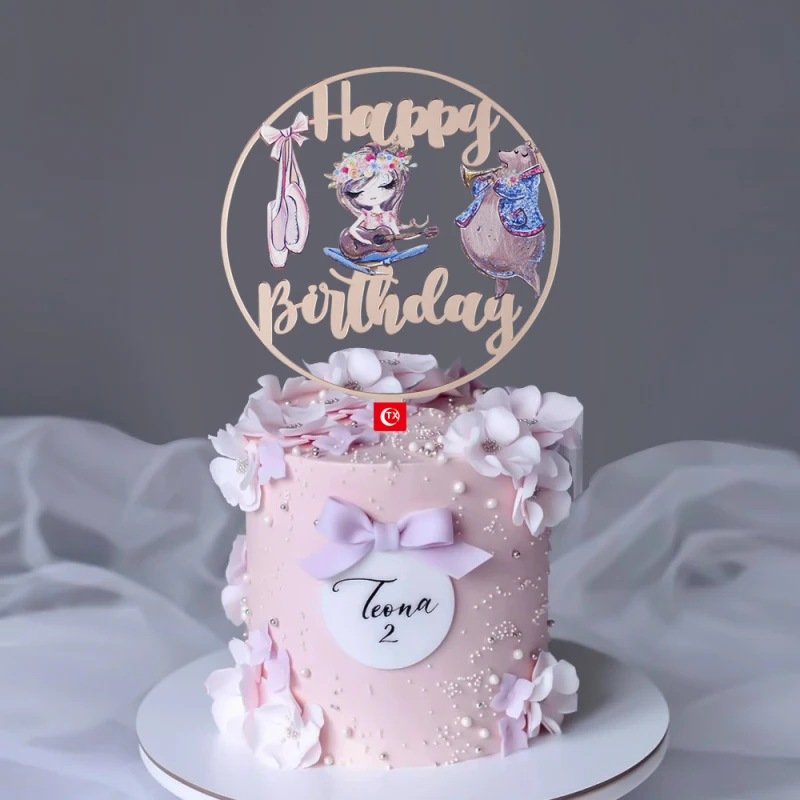 Happy Birthday Cake Toppers Ballet Girl Birthday Party Painted Acrylic Cake Flags For Girl's Cake Baking Decor
Happy Birthday Cake Toppers Ballet Girl Birthday Party Painted Acrylic Cake Flags For Girl's Cake Baking Decor