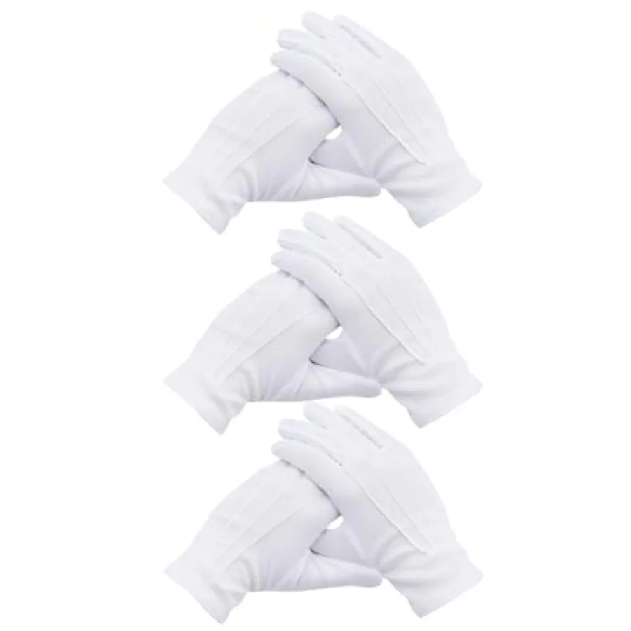 Parade 3 Pairs White Uniform Gloves - Formal Tuxedo Costume Honor Guard Police Server Funeral Gloves
Parade 3 Pairs White Uniform Gloves - Formal Tuxedo Costume Honor Guard Police Server Funeral Gloves