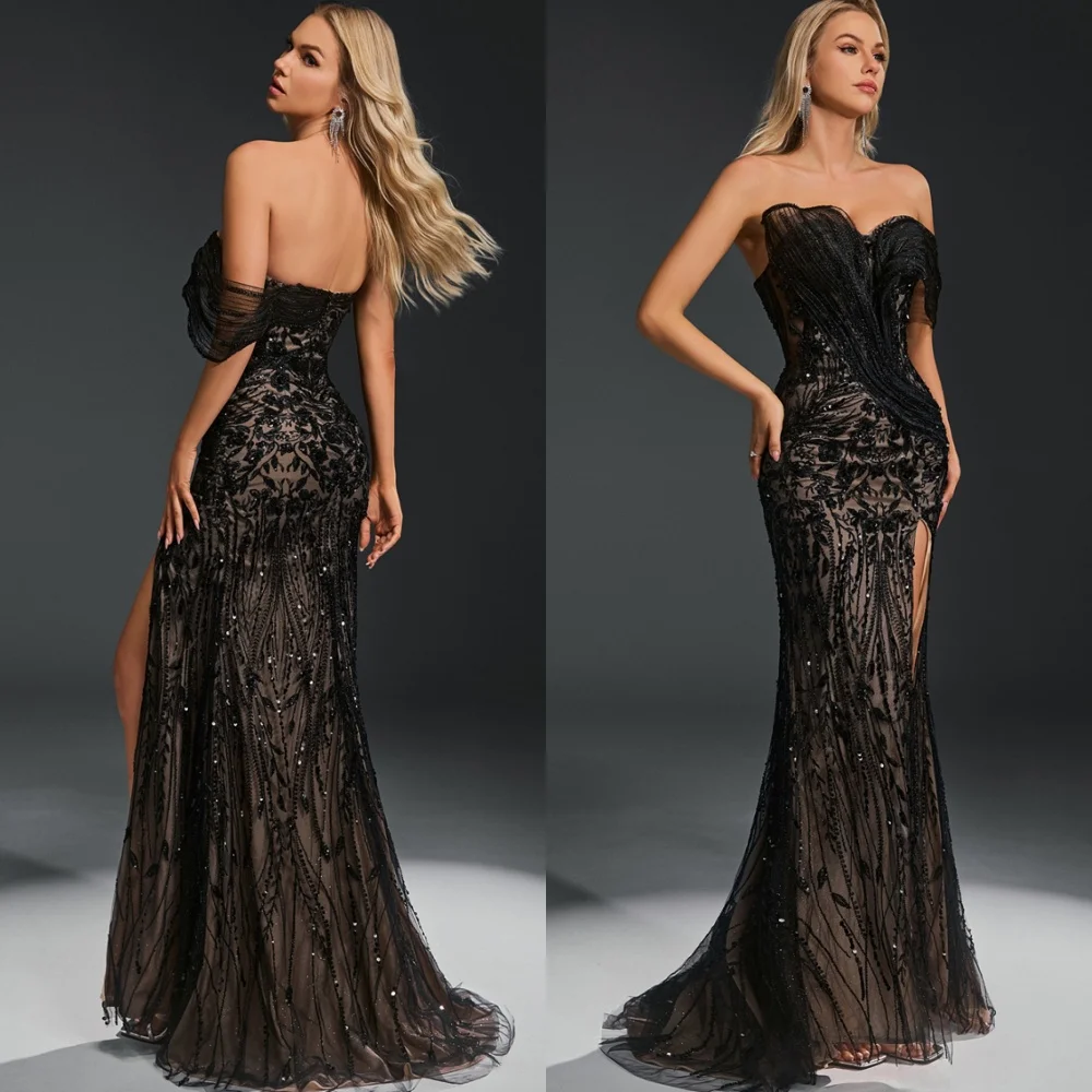Customized Mermaid Modern Black Tulle Evening Dress Elegant Strapless Homecoming Dresses Exquisite Special Occasion Gowns
Customized Mermaid Modern Black Tulle Evening Dress Elegant Strapless Homecoming Dresses Exquisite Special Occasion Gowns