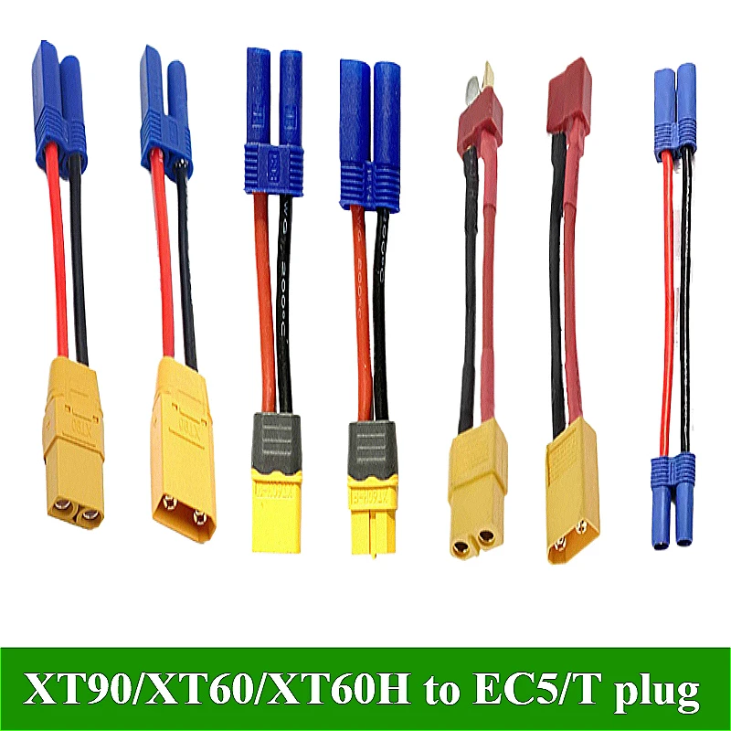 XT90/XT60/XT60H to EC5/T plug Model aircraft Toy car Lithium Battery Adapter cables 10cm 15cm 20cm 30cm 12AWG 14AWG
XT90/XT60/XT60H to EC5/T plug Model aircraft Toy car Lithium Battery Adapter cables 10cm 15cm 20cm 30cm 12AWG 14AWG