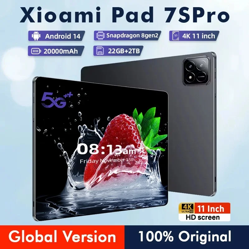 2025 Новый планшет Pad 7s Pro, 11 дюймов, оригинальный Android 14 Tab, 5G, Dual SIM, 20000 мАч, WIFI HD-экран, детские планшеты, детский планшетный ПК
2025 Новый планшет Pad 7s Pro, 11 дюймов, оригинальный Android 14 Tab, 5G, Dual SIM, 20000 мАч, WIFI HD-экран, детские планшеты, детский планшетный ПК