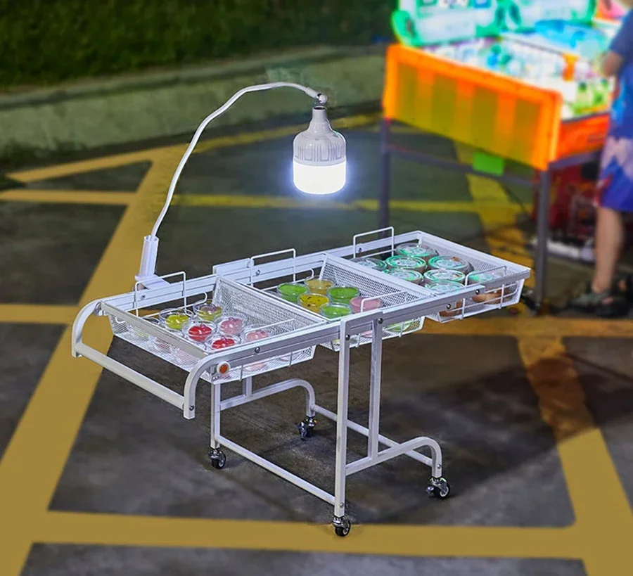 Night market stall trolley, foldable and portable, mobile small commodity display, snack trolley, stall promotional shelf
Night market stall trolley, foldable and portable, mobile small commodity display, snack trolley, stall promotional shelf