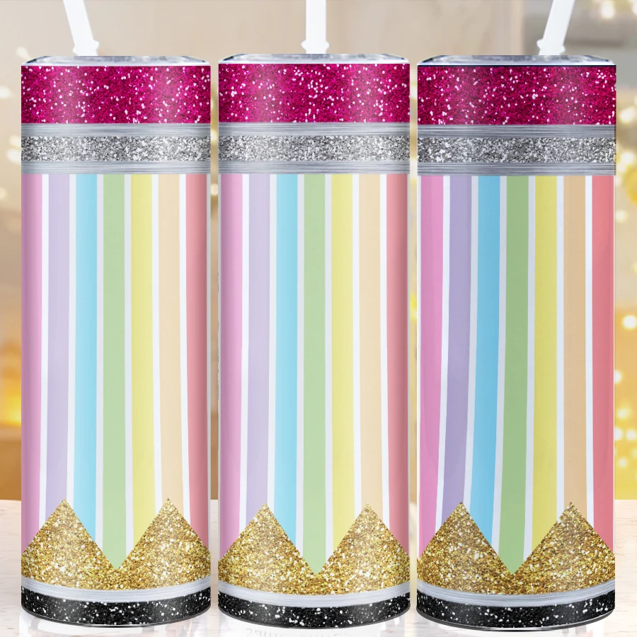20oz Seamless Back to School Season Inflated Vacuum Tumblers 1Pc Stainless Steel Outdoor Travel Mugs Print Rainbow Pencil Cups
20oz Seamless Back to School Season Inflated Vacuum Tumblers 1Pc Stainless Steel Outdoor Travel Mugs Print Rainbow Pencil Cups