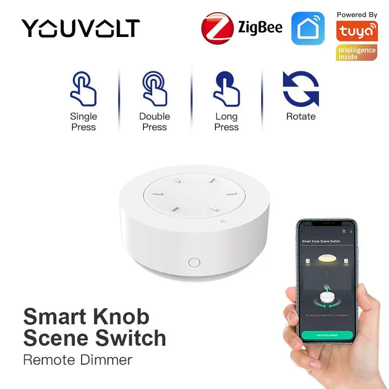 Tuya Intelligent Wireless Rotation Adjustment Switch Button Zigbee Switch Voice Control Mobile Phone Control Remote Control
Tuya Intelligent Wireless Rotation Adjustment Switch Button Zigbee Switch Voice Control Mobile Phone Control Remote Control