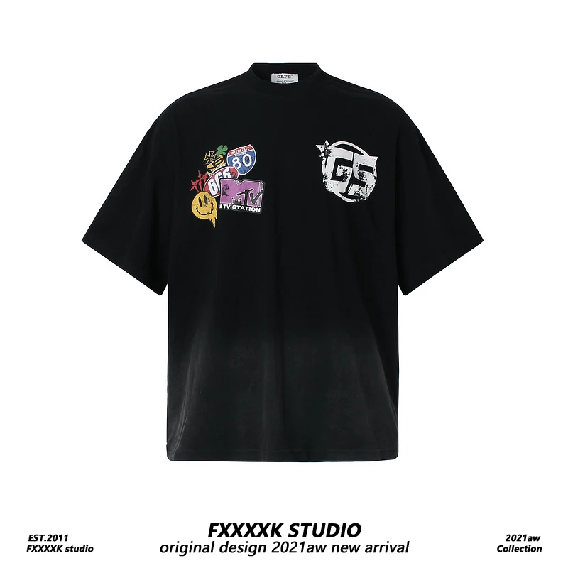 FXK Original Vintage Waed American Retro adient Color Loose High Street ort Sve T-irt Top Men's Ethnic Clothing
FXK Original Vintage Waed American Retro adient Color Loose High Street ort Sve T-irt Top Men's Ethnic Clothing