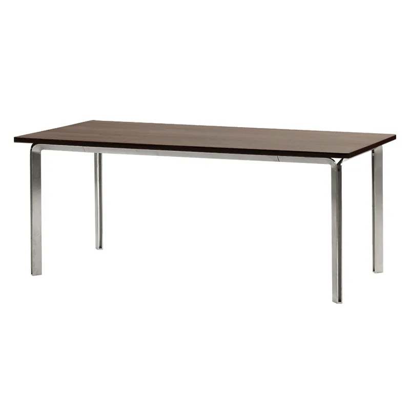 Black walnut dining table, medieval minimalist metal leg rectangular table, modern home living room dedicated table
Black walnut dining table, medieval minimalist metal leg rectangular table, modern home living room dedicated table