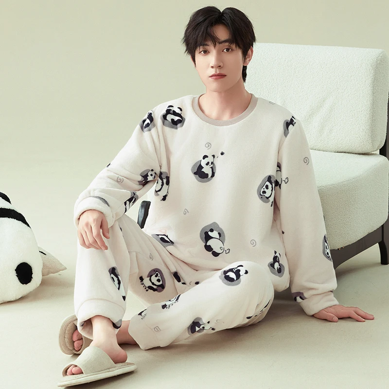High Quality Winter Men Flannel Sleepwear Male Thick Warm Cute Cartoon Pijamas
High Quality Winter Men Flannel Sleepwear Male Thick Warm Cute Cartoon Pijamas