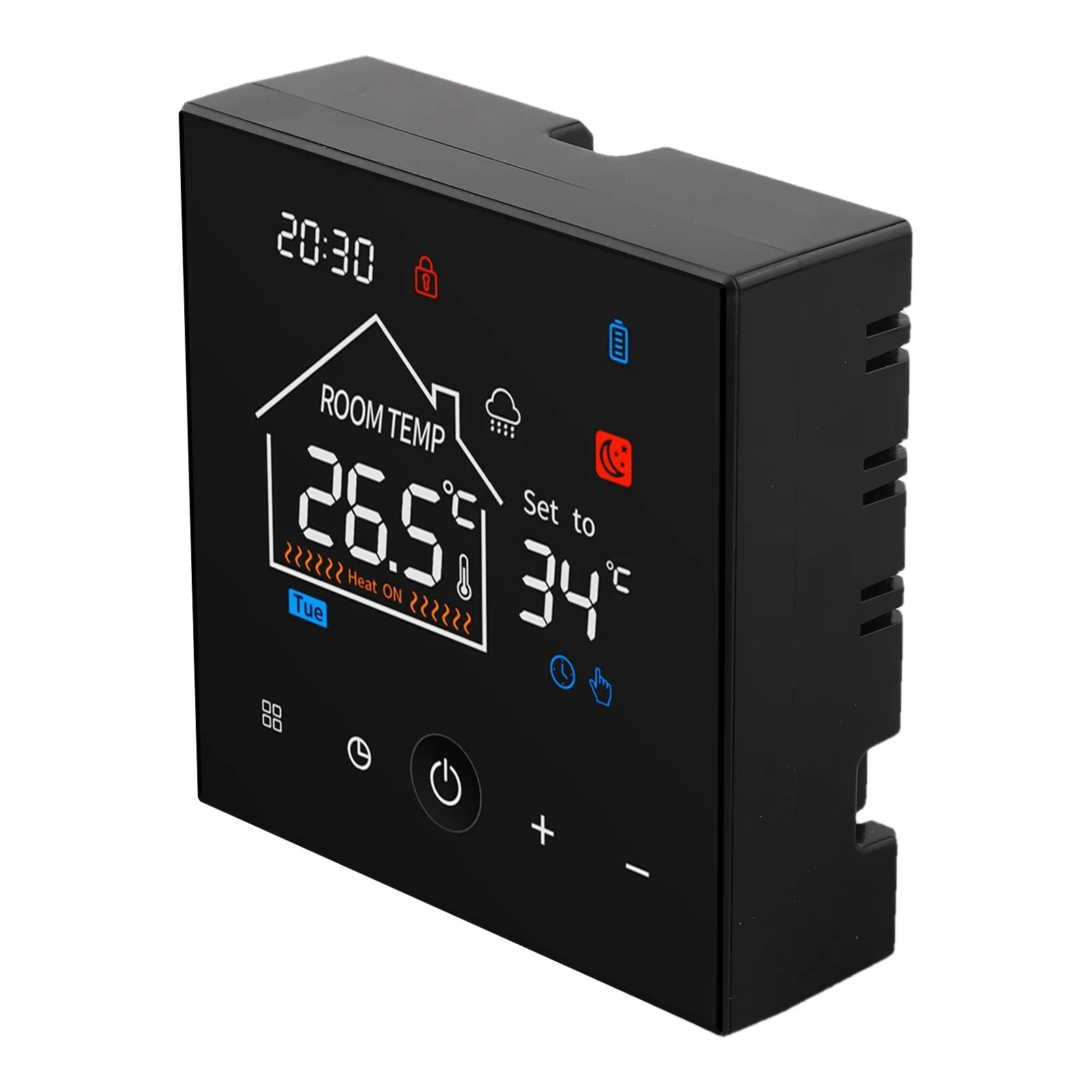 Автоматический контроль нагрева Домашний программируемый контроллер температуры Настенный дизайн Еженедельные варианты программирования
Автоматический контроль нагрева Домашний программируемый контроллер температуры Настенный дизайн Еженедельные варианты программирования