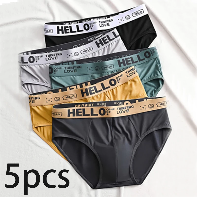 5PCS Mens Stylish HELLO Print Cool Triangle Pants Men Breathable Brief Teenagers Knitted Pure Color Mid-waist Design
5PCS Mens Stylish HELLO Print Cool Triangle Pants Men Breathable Brief Teenagers Knitted Pure Color Mid-waist Design