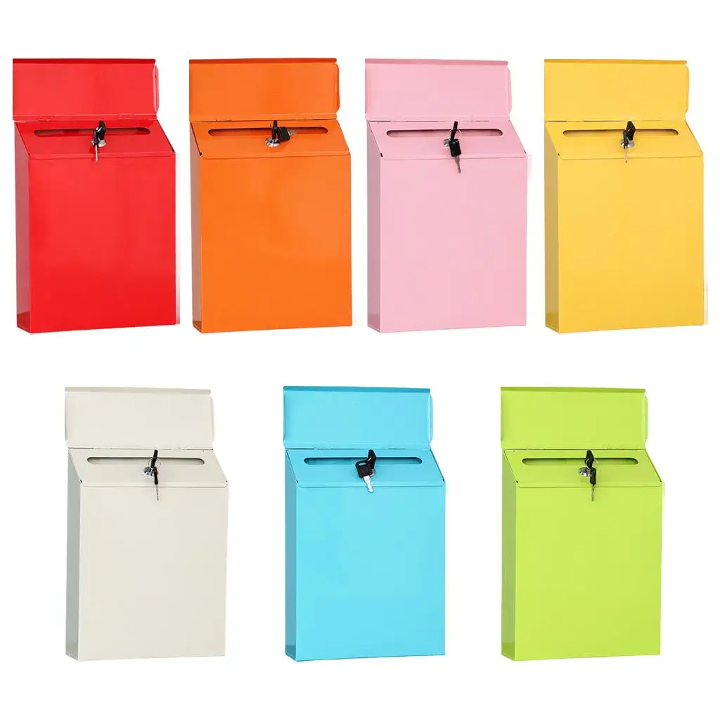 Iron Vertical Locking Box Durable Key Paperwork Newspapers Holder Postbox Front Door Office
Iron Vertical Locking Box Durable Key Paperwork Newspapers Holder Postbox Front Door Office