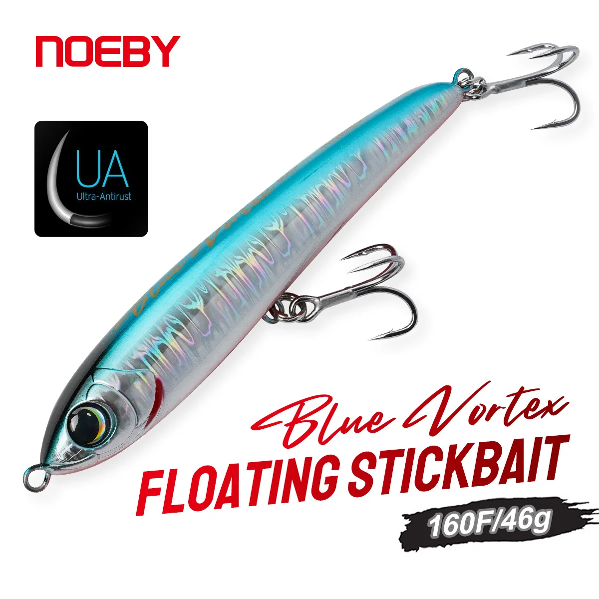 NOEBY Blue Vortex Stickbait 160mm 46g Floating Pencil Rolling Action Artificial Hard Bait Saltwater Tuna GT Fishing Lure
NOEBY Blue Vortex Stickbait 160mm 46g Floating Pencil Rolling Action Artificial Hard Bait Saltwater Tuna GT Fishing Lure