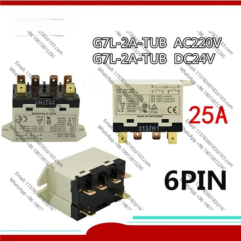 5PCS/lot NEW High-power relay G7L-2A-TUB 24VDC G7L-2A-TUB 200/240VAC G7L 2A TUB DC24V 25A Air conditioning relay
5PCS/lot NEW High-power relay G7L-2A-TUB 24VDC G7L-2A-TUB 200/240VAC G7L 2A TUB DC24V 25A Air conditioning relay