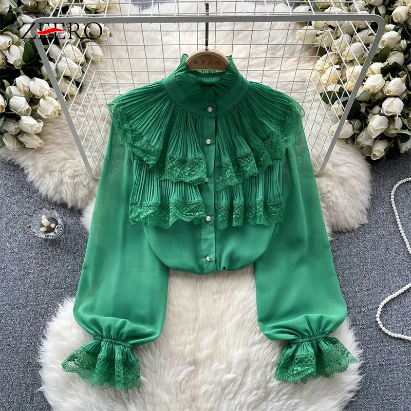 Summer Korean Women Vintage Loose White Patchwork Lace Shirts Spring Female Long Flare Sleeve Ruffles Blouse Tops Mujer Camisas
Summer Korean Women Vintage Loose White Patchwork Lace Shirts Spring Female Long Flare Sleeve Ruffles Blouse Tops Mujer Camisas