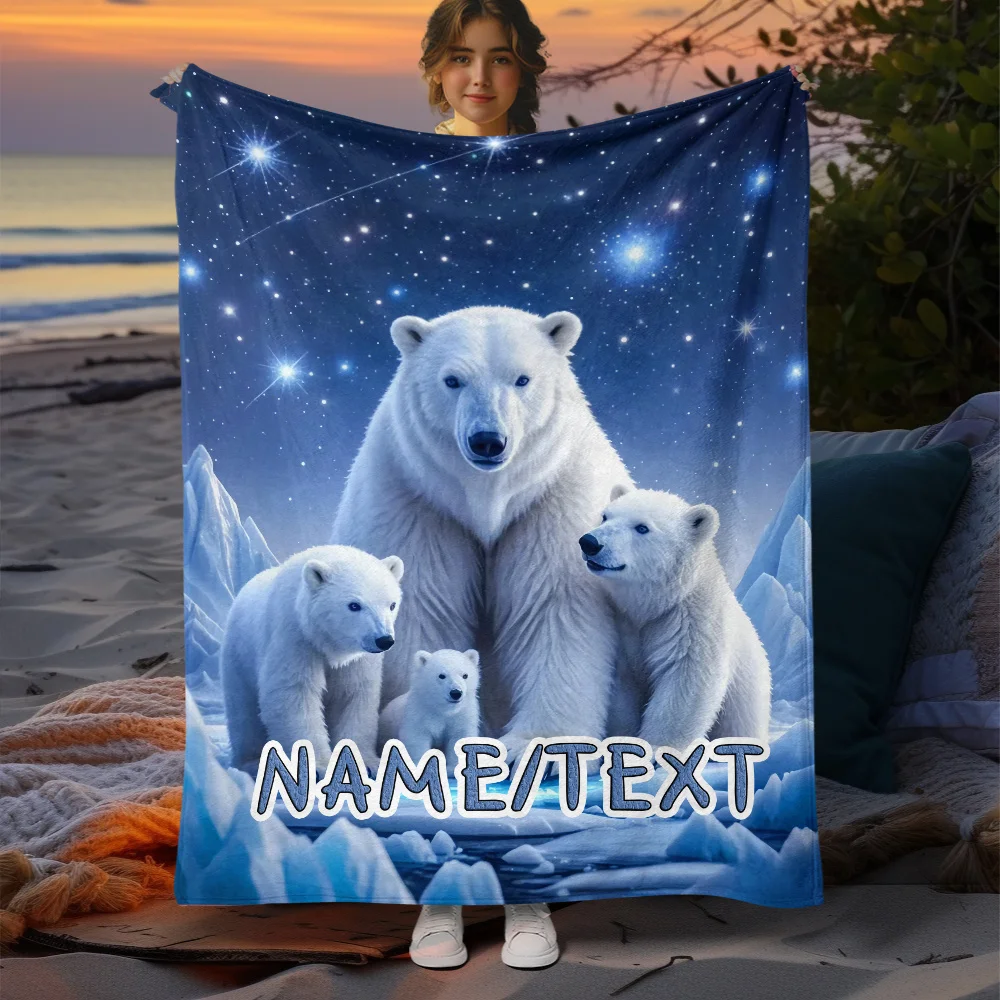 1 шт., настраиваемое фланелевое одеяло с семейным принтом белого медведя и индивидуальным именем для дома, дивана-кровати, путешествий, всесезонное
1 шт., настраиваемое фланелевое одеяло с семейным принтом белого медведя и индивидуальным именем для дома, дивана-кровати, путешествий, всесезонное