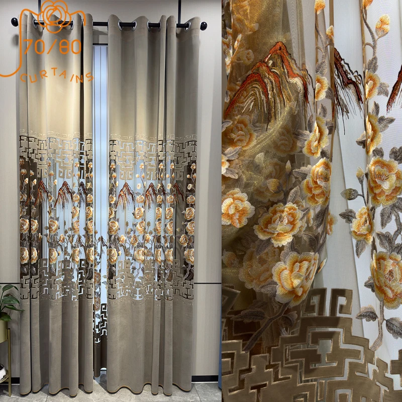 Chinese High-end Landscape Embroidery Flannelette Hollow Curtains for Living Room Bedroom Villa French Window Customization
Chinese High-end Landscape Embroidery Flannelette Hollow Curtains for Living Room Bedroom Villa French Window Customization