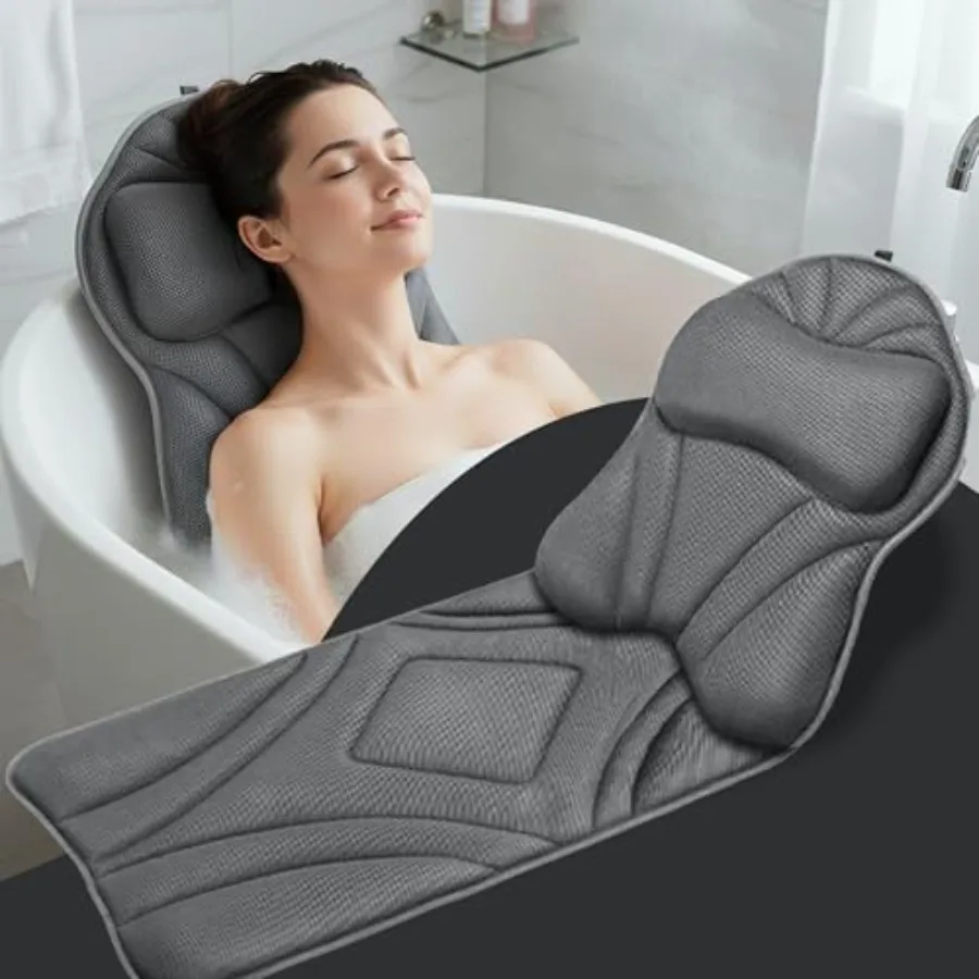 Full Body Bath Pillow for Tub Luxury Bathtub Cushion with Head Neck Shoulder Back Support Quick Dry Mold Resistant Black
Full Body Bath Pillow for Tub Luxury Bathtub Cushion with Head Neck Shoulder Back Support Quick Dry Mold Resistant Black