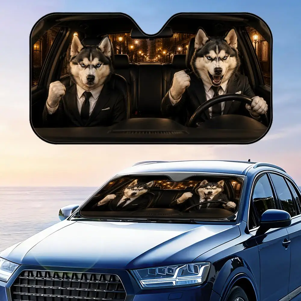 Husky in Suit Clenching Fist Sun Visor Car Windshield Sunshade UV Protection Reflective Foldable Heat Insulation Cover
Husky in Suit Clenching Fist Sun Visor Car Windshield Sunshade UV Protection Reflective Foldable Heat Insulation Cover