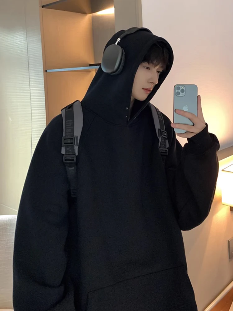 Heavyweight Pure Bla Oversize Hoodie Men's Faionable Trendy Sweatirt Spring Autumn Casual Loose Fit No Ironing Required
Heavyweight Pure Bla Oversize Hoodie Men's Faionable Trendy Sweatirt Spring Autumn Casual Loose Fit No Ironing Required