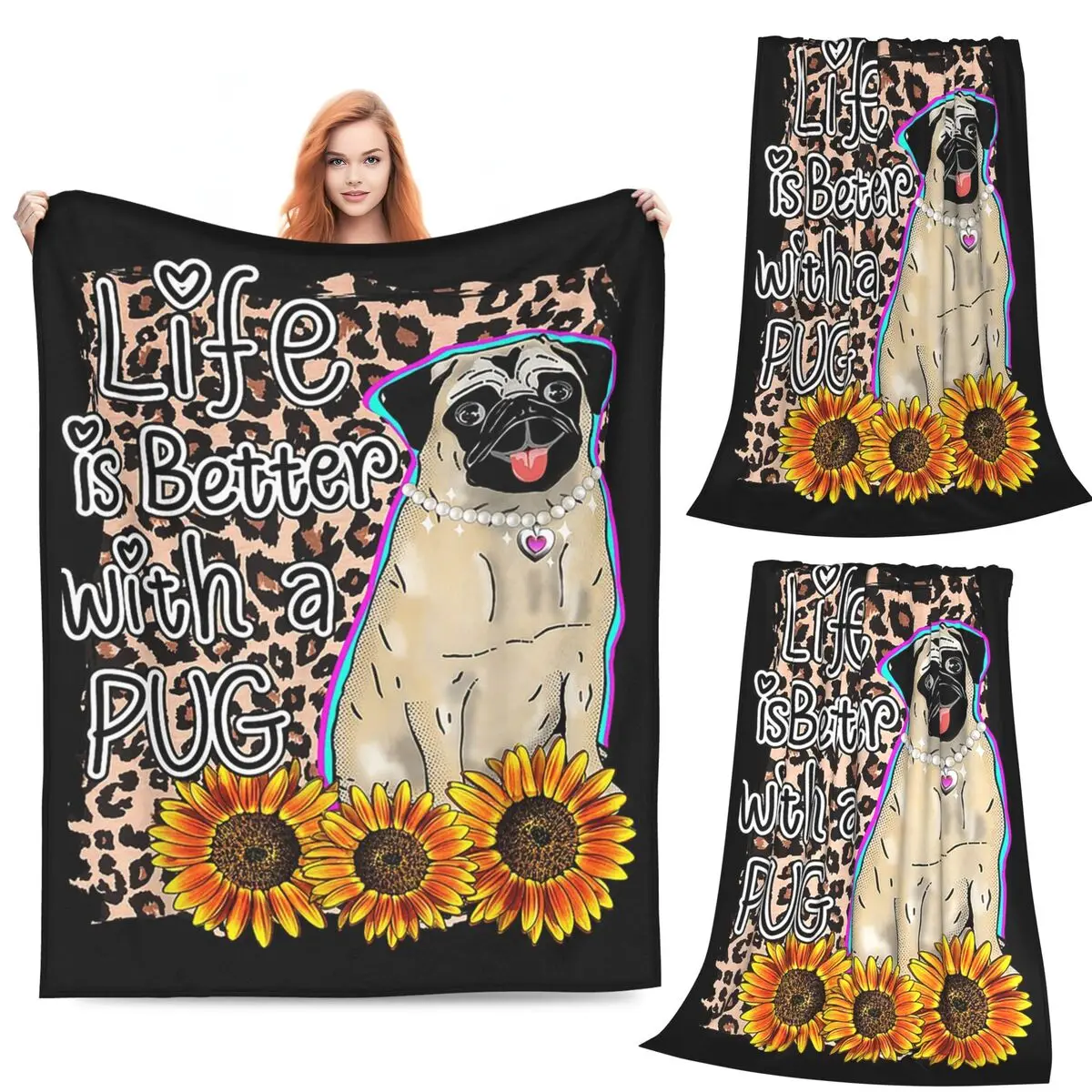 Life Is Better With Dogs Pug Dog Blankets Flannel Sofa Throw Blanket Lightweight for Home Bedroom Outdoor Throws Bedspread Quilt
Life Is Better With Dogs Pug Dog Blankets Flannel Sofa Throw Blanket Lightweight for Home Bedroom Outdoor Throws Bedspread Quilt