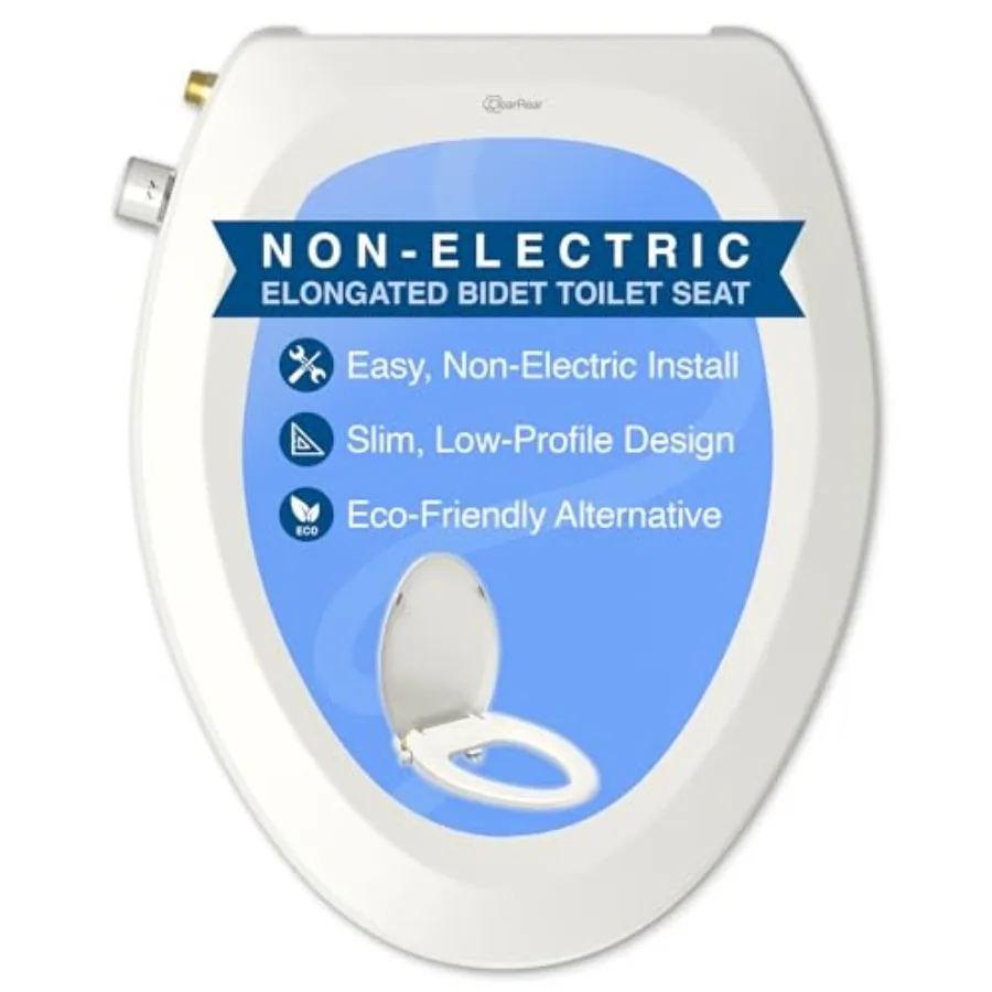 Bidet toilet seat for home use, ABS plastic, white, easy-install non-electric elongated design with self-cleaning nozzles and a
Bidet toilet seat for home use, ABS plastic, white, easy-install non-electric elongated design with self-cleaning nozzles and a