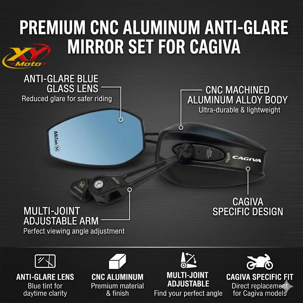 Universal All Metal Motorcycle Rearview Mirrors Anti-glare Blue Glass Mirror For Cagiva Mito 125 Raptor 650 1000 Canyon 500 600
Universal All Metal Motorcycle Rearview Mirrors Anti-glare Blue Glass Mirror For Cagiva Mito 125 Raptor 650 1000 Canyon 500 600