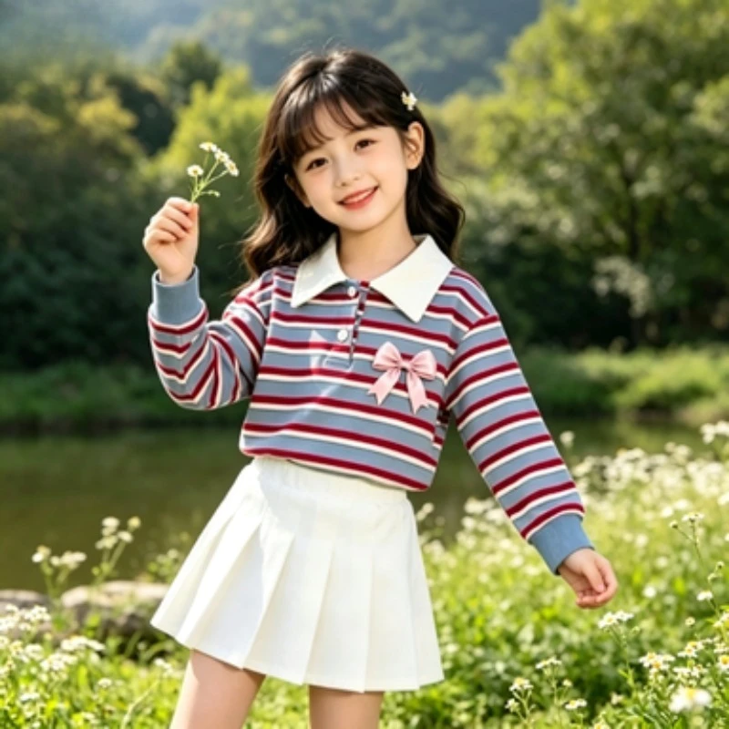 2026 Girls T Shirts Summer Fresh Striped Breathable Lightweight Bow Short Sleeve Fashionable and Cute Girls Shirts
2026 Girls T Shirts Summer Fresh Striped Breathable Lightweight Bow Short Sleeve Fashionable and Cute Girls Shirts