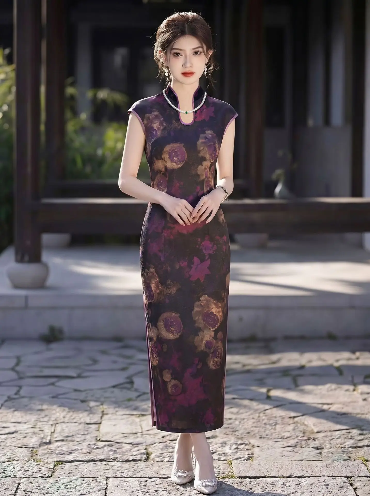Summer Fashion Improvement Chinese Style Sleeveless Long Style Qipao Sexy Daily Cheongsam Dress
Summer Fashion Improvement Chinese Style Sleeveless Long Style Qipao Sexy Daily Cheongsam Dress