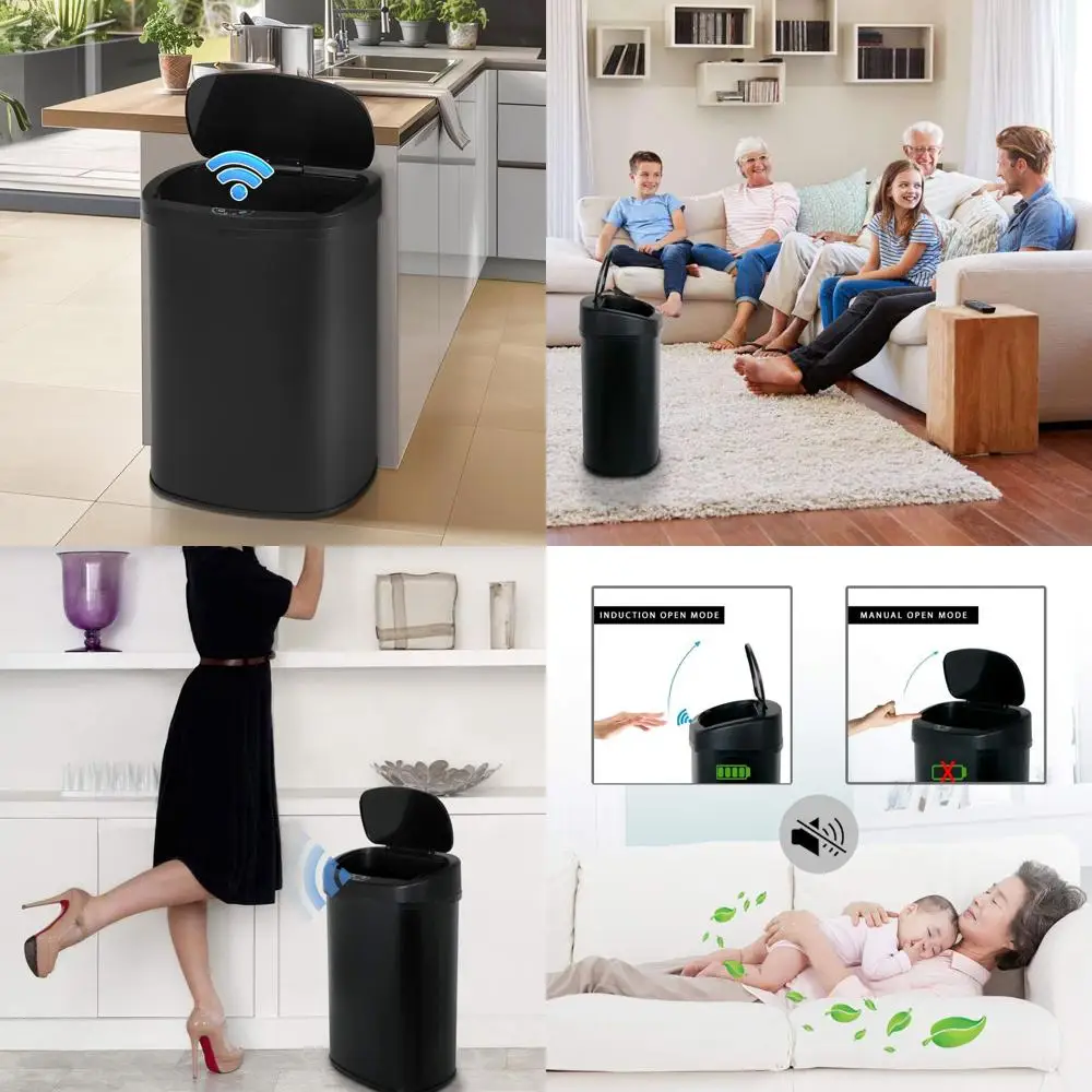 Automatic Touch-Free 13 Gallon Stainless Steel Trash Can with Lid for Kitchen, Bathroom, and Office
Automatic Touch-Free 13 Gallon Stainless Steel Trash Can with Lid for Kitchen, Bathroom, and Office