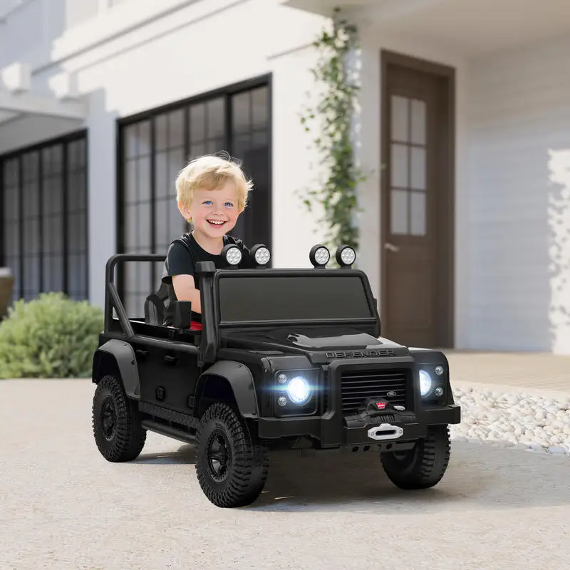 Qaba Land Rover Licensed Electric Car for Kids with Remote Control, Dual Motors, Spring Suspension, LED Lights, Black
Qaba Land Rover Licensed Electric Car for Kids with Remote Control, Dual Motors, Spring Suspension, LED Lights, Black