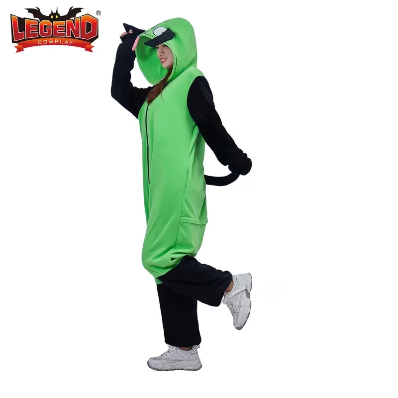 2025 12, аниме Invader, костюм Zim для косплея, зеленая пижама Allien с ушками, одежда для сна с животными, карнавальный наряд на Хэллоуин
2025 12, аниме Invader, костюм Zim для косплея, зеленая пижама Allien с ушками, одежда для сна с животными, карнавальный наряд на Хэллоуин