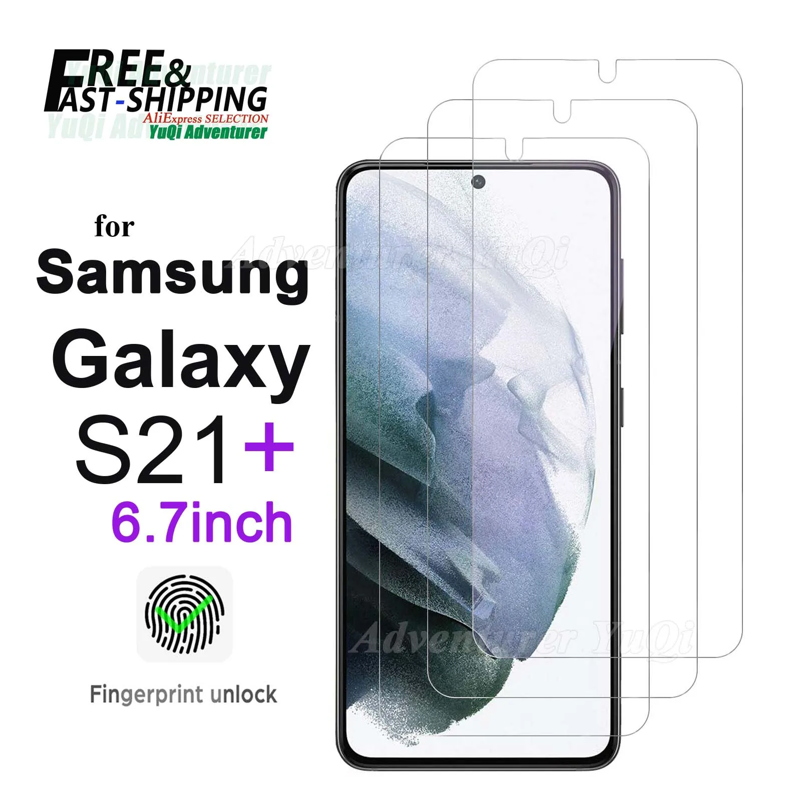 Screen Protector For Samsung Galaxy S21 Plus 6.7 inch Tempered Glass HD Crystal 9H High Aluminum Fingerprint Unlock
Screen Protector For Samsung Galaxy S21 Plus 6.7 inch Tempered Glass HD Crystal 9H High Aluminum Fingerprint Unlock
