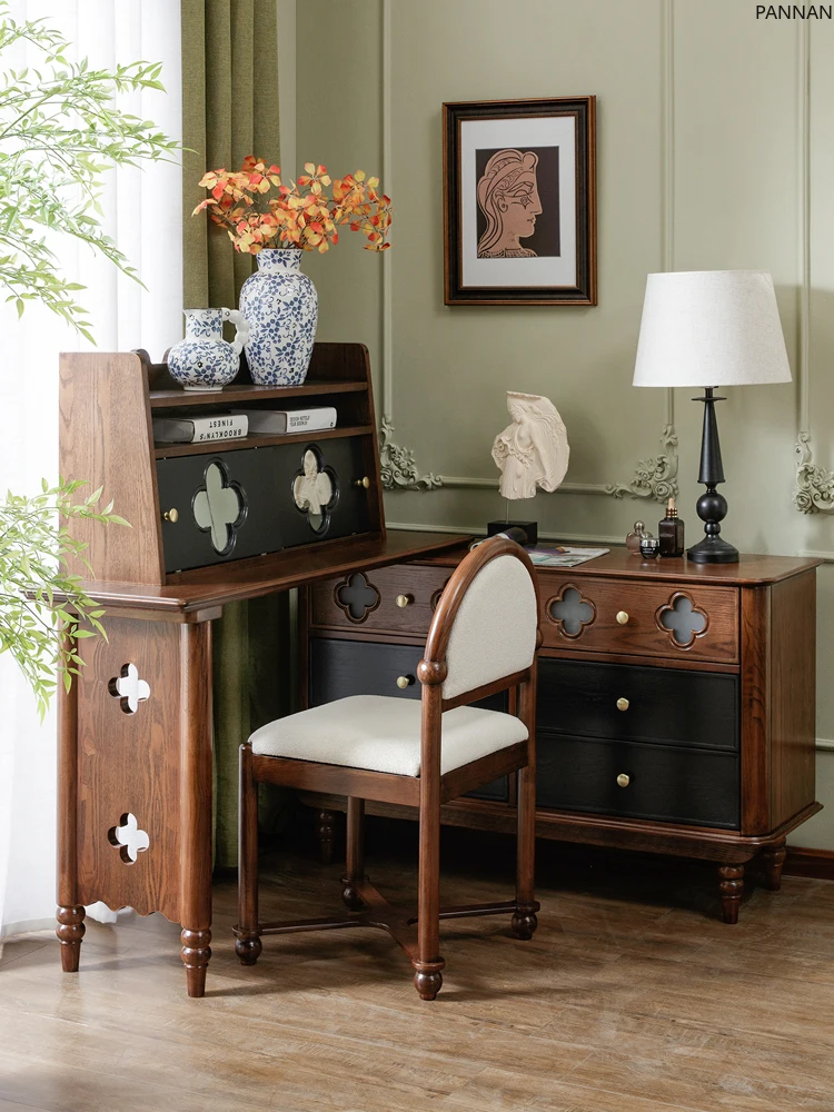 French retro dresser chest cabinet integrated solid wood makeup locker corner desk
French retro dresser chest cabinet integrated solid wood makeup locker corner desk