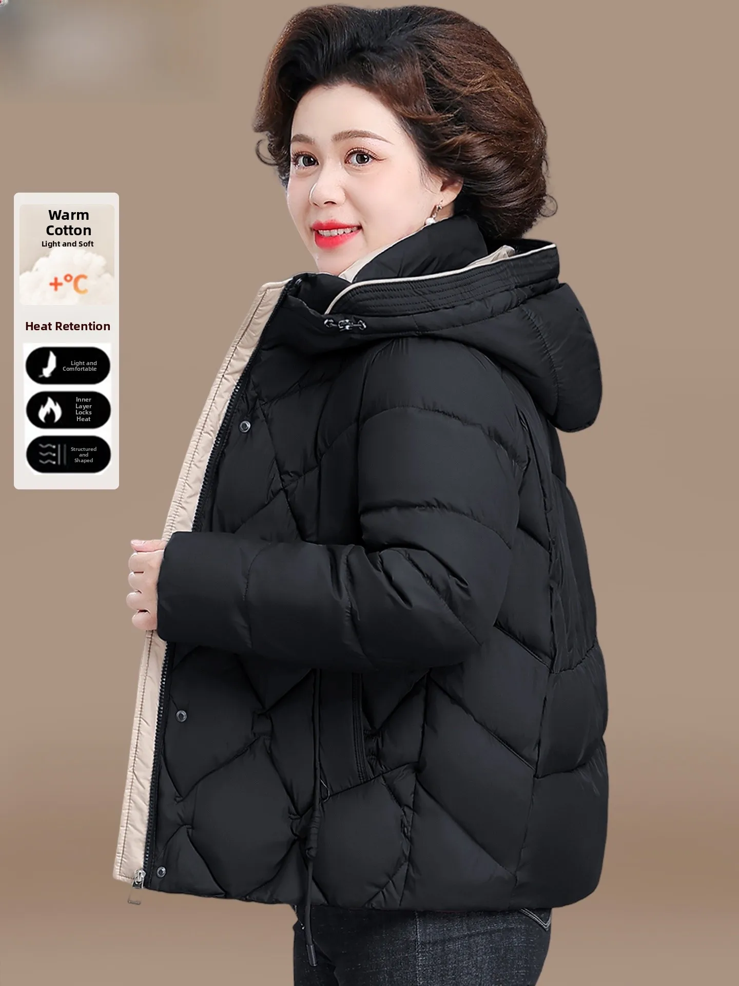 Warmth Faionable ort down Jaet for Middle-Aged Mothers Winter Clothes Cotton Filled Coat Brand Wide-Sided for Older Women
Warmth Faionable ort down Jaet for Middle-Aged Mothers Winter Clothes Cotton Filled Coat Brand Wide-Sided for Older Women