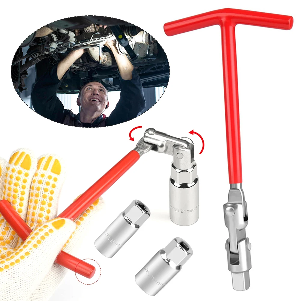 T-Bar Spark Plug Spanner Wrench Set 16mm/21mm Sockets Spark Plug Removal Wrench Swivel Joint Tool Flexible Spanner
T-Bar Spark Plug Spanner Wrench Set 16mm/21mm Sockets Spark Plug Removal Wrench Swivel Joint Tool Flexible Spanner