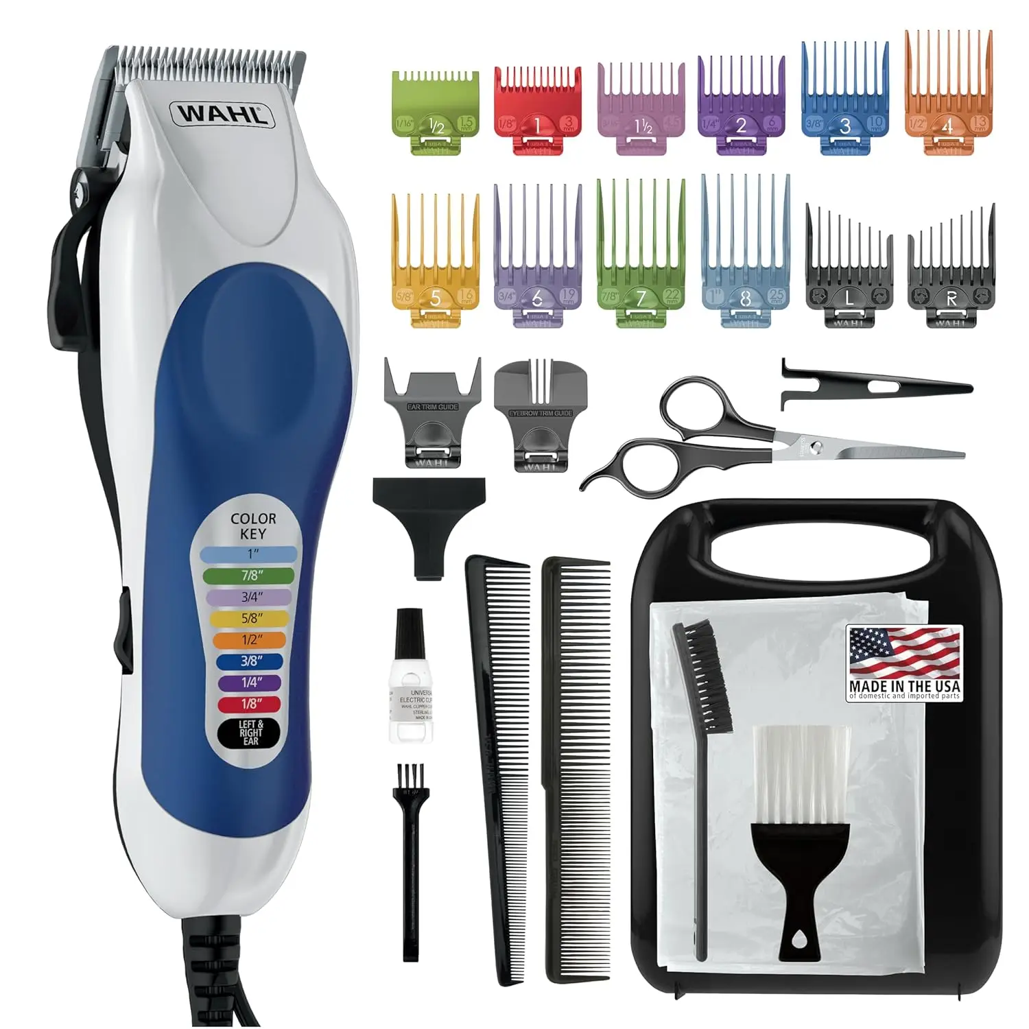 Complete Haircutting Kit with Color Coded Guide Combs, 26 Pieces for Men Women Children
Complete Haircutting Kit with Color Coded Guide Combs, 26 Pieces for Men Women Children