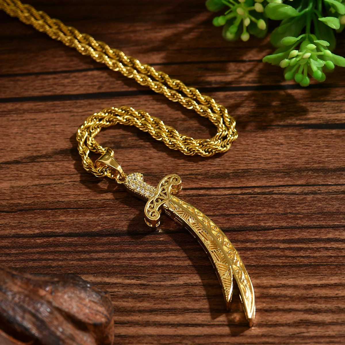 Luxury 24K 9999 Pure Gold real gold Taleb's Sword Necklace Men's Exquisite Pendant Necklace
Luxury 24K 9999 Pure Gold real gold Taleb's Sword Necklace Men's Exquisite Pendant Necklace