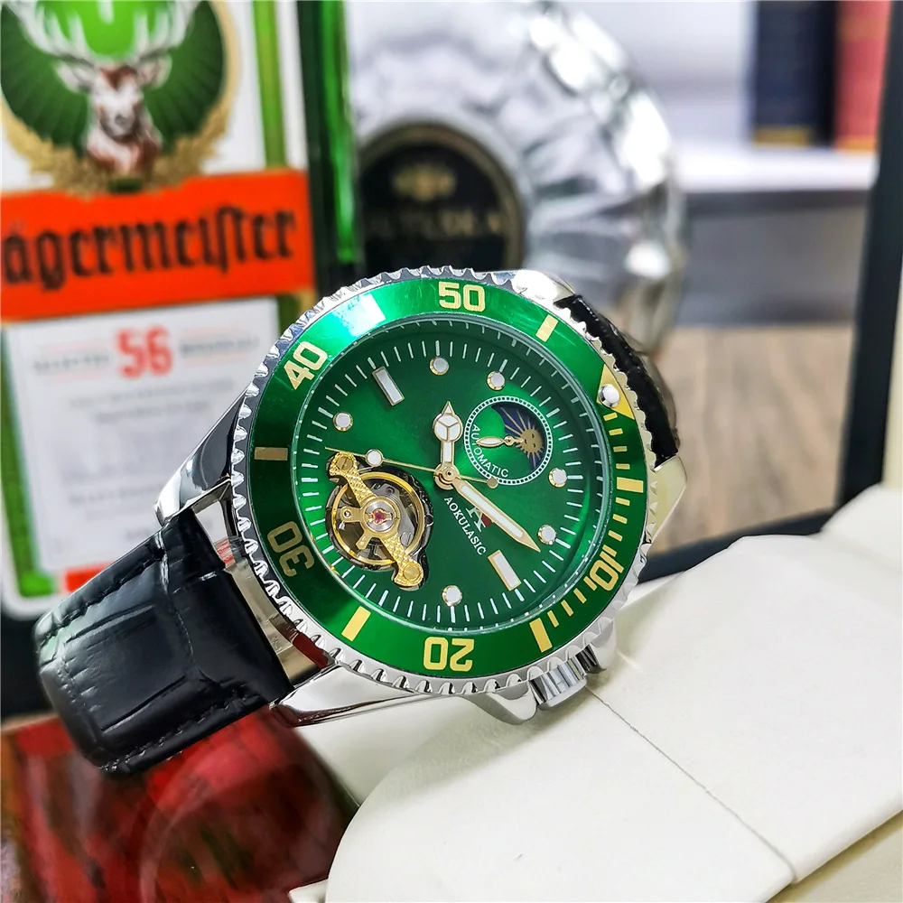 Stainless Steel New Green Submariner Sun-Moon-Star Luminous Skeleton Waterproof Self-Wind Automatic Watch for Men
Stainless Steel New Green Submariner Sun-Moon-Star Luminous Skeleton Waterproof Self-Wind Automatic Watch for Men