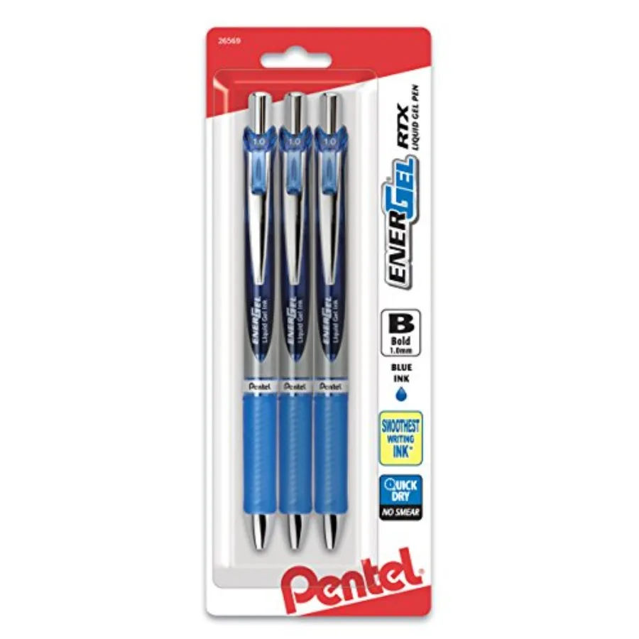 EnerGel RTX Retractable Liquid Gel Pen, Bold Line, Metal Tip, Ink 3Pk BL80BP3C
EnerGel RTX Retractable Liquid Gel Pen, Bold Line, Metal Tip, Ink 3Pk BL80BP3C