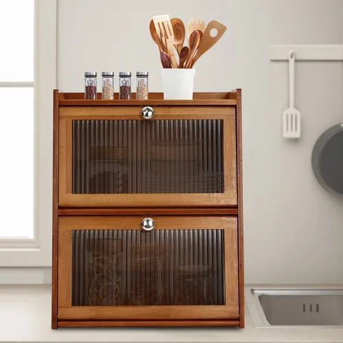 15.7×11×19.7 in 3-Tier Kitchen Storage Cabinet with Door, Dark Brown
15.7×11×19.7 in 3-Tier Kitchen Storage Cabinet with Door, Dark Brown
