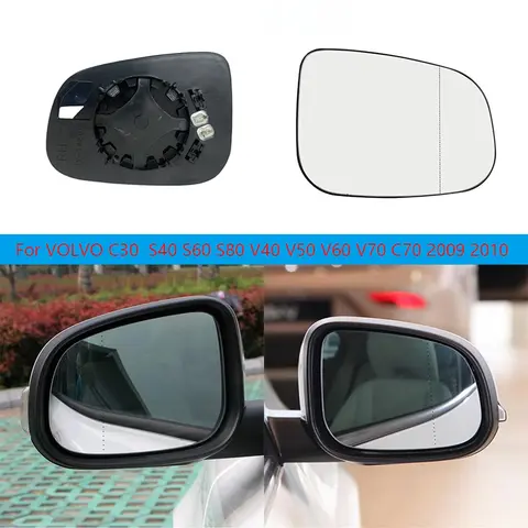 Car Heated Wide Angle Mirror Glass For VOLVO C30  S40 S60 S80 V40 V50 V60 V70 C70 2009 2010 2011 2012 2013 2014 2015 2016 2017