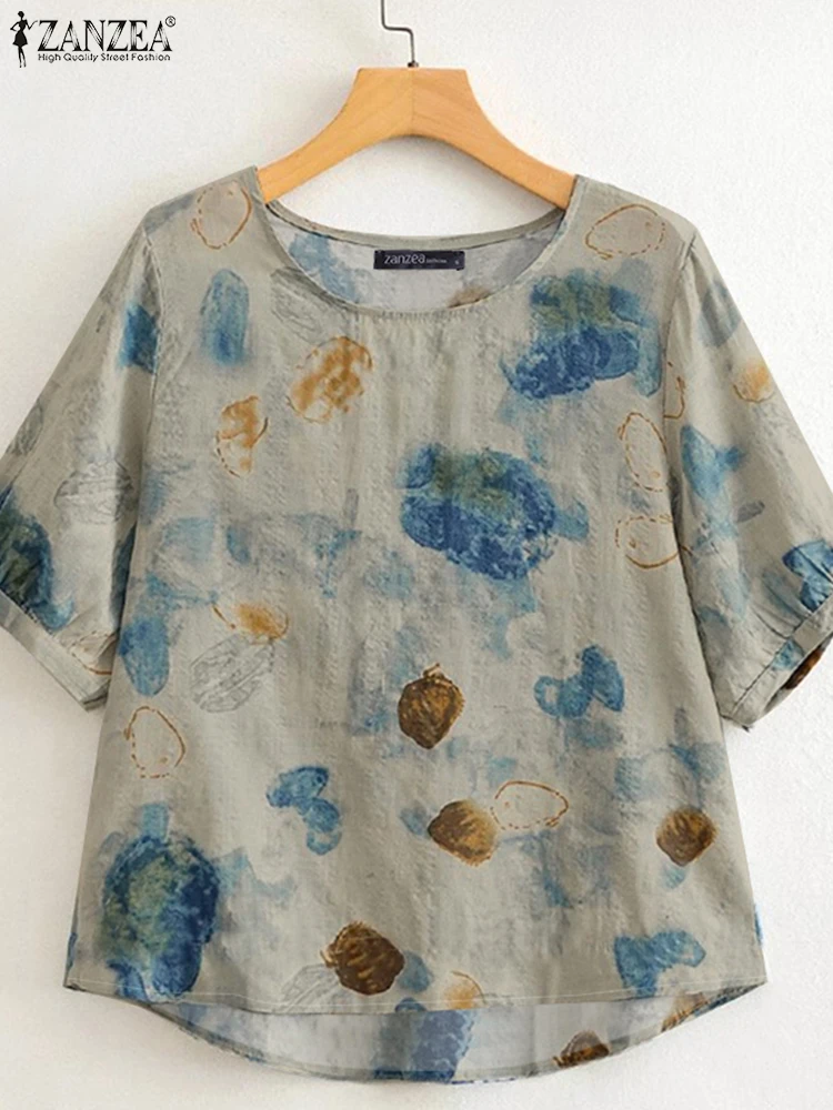 Vintage Floral Printed Blouse ZANZEA Summer Women Tops Bohemain Stylish Holiday Shirt Casual O-Neck Short Sleeve Blusas Oversize
Vintage Floral Printed Blouse ZANZEA Summer Women Tops Bohemain Stylish Holiday Shirt Casual O-Neck Short Sleeve Blusas Oversize