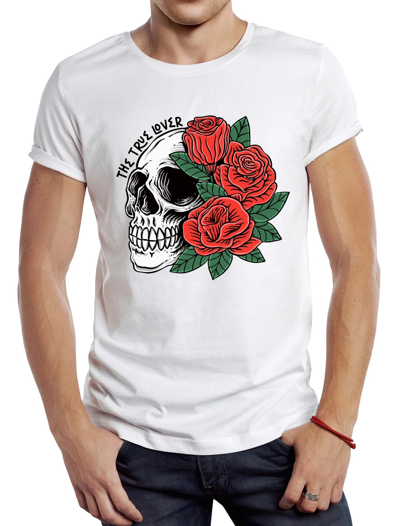 FPACE Retro Skull With Red Flowers Printed Men T Shirt Short Sleeve Casual The True Lover T-shirt Sport Tops Graphic Streetwear 
FPACE Retro Skull With Red Flowers Printed Men T Shirt Short Sleeve Casual The True Lover T-shirt Sport Tops Graphic Streetwear